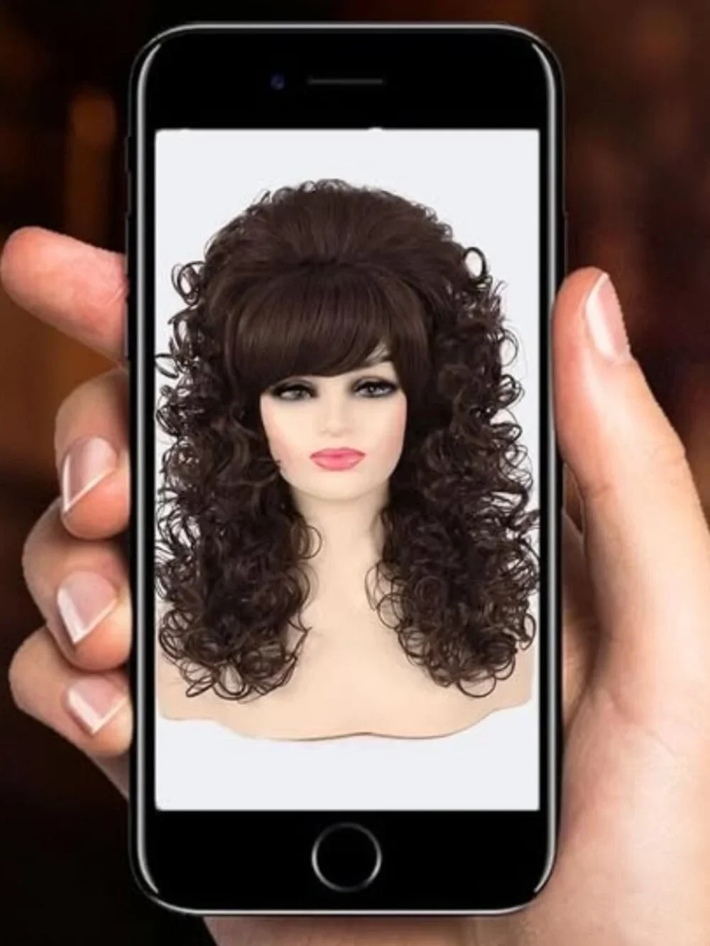 Curly Synthetic Wig (Brown)